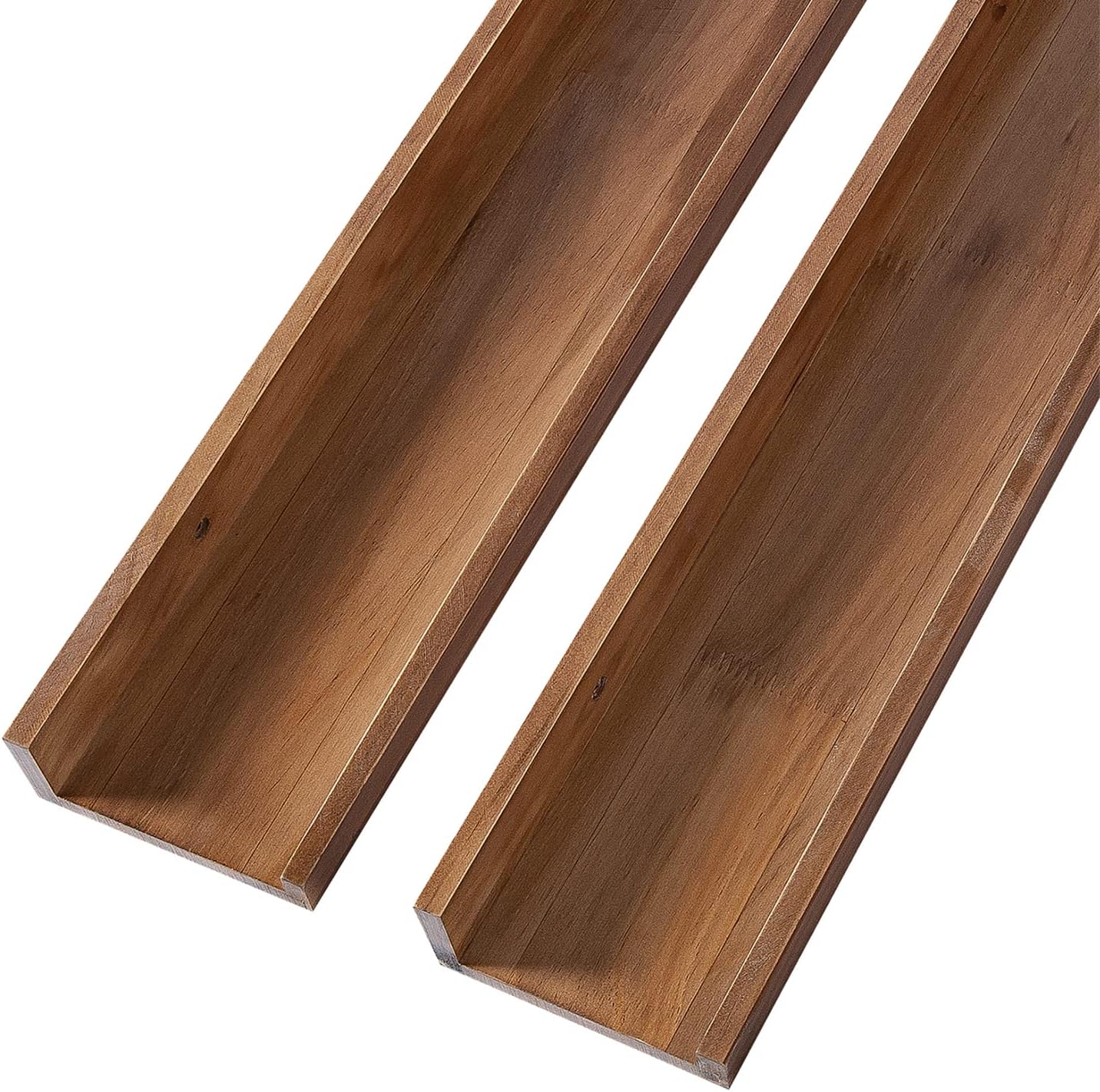 AZSKY Floating Shelves Wall Mounted Set of 2 Natural Wood Picture Shelves Wall Shelves for Bedroom Bathroom Living Room Kitchen Laundry Room Storage & Decoration 24 Inch
