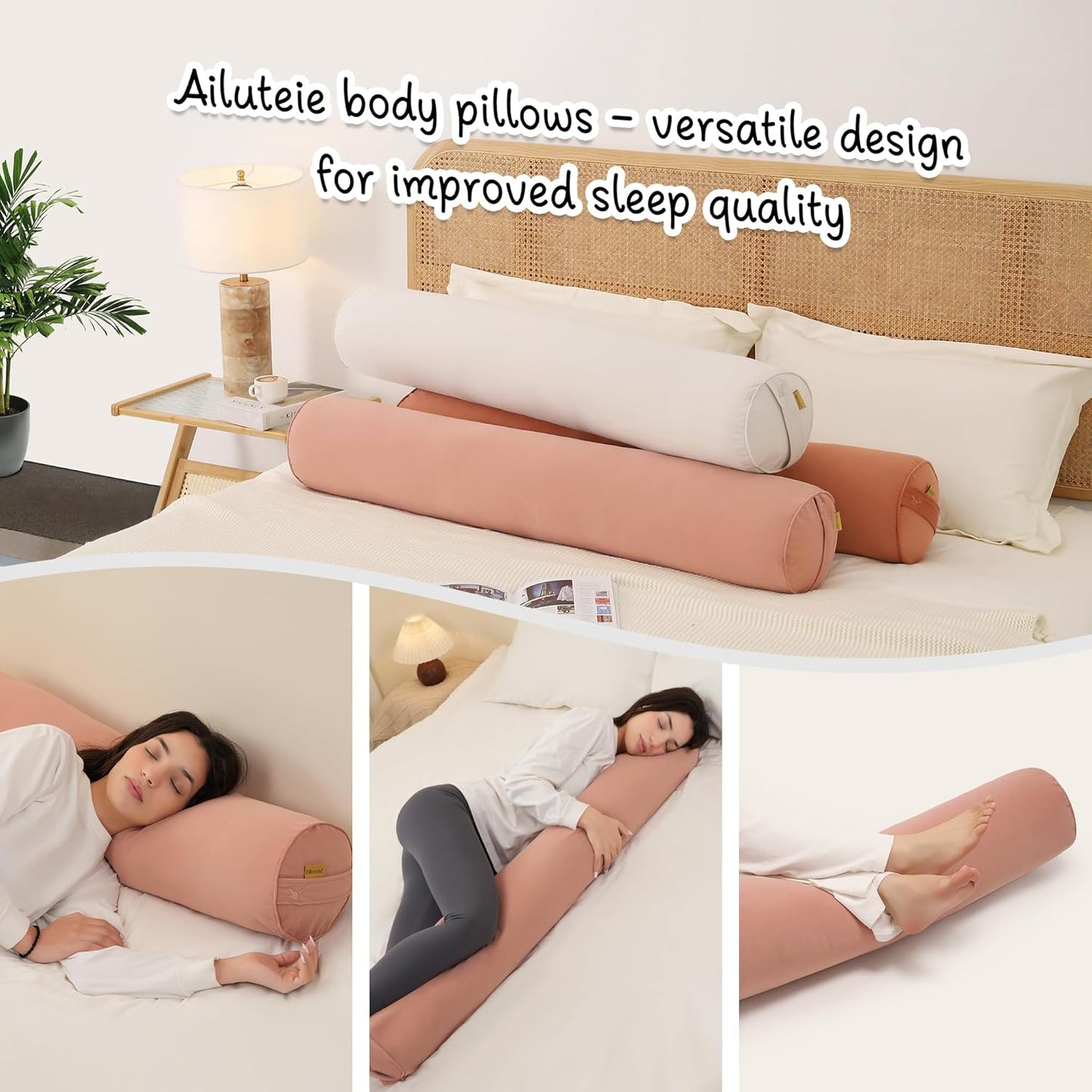 Body Pillow for Adults,Long Round Pillow,Big Cylindrical Pillow,Large Full Bolster Pillows for Side Sleepers (Steel Gray, 47.24"*7.87")