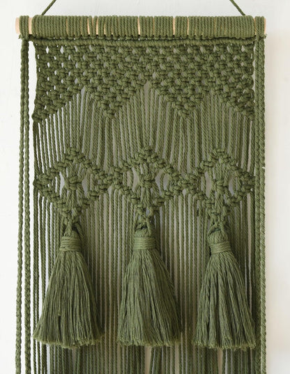 Flber 2 Pcs Macrame Wall Hanging Boho Wall Decor Handmade Macrame Art Tapestry Wedding Macrame Backdrop 13.7" W x 51" L For Living room Bedroom Headboard Decor
