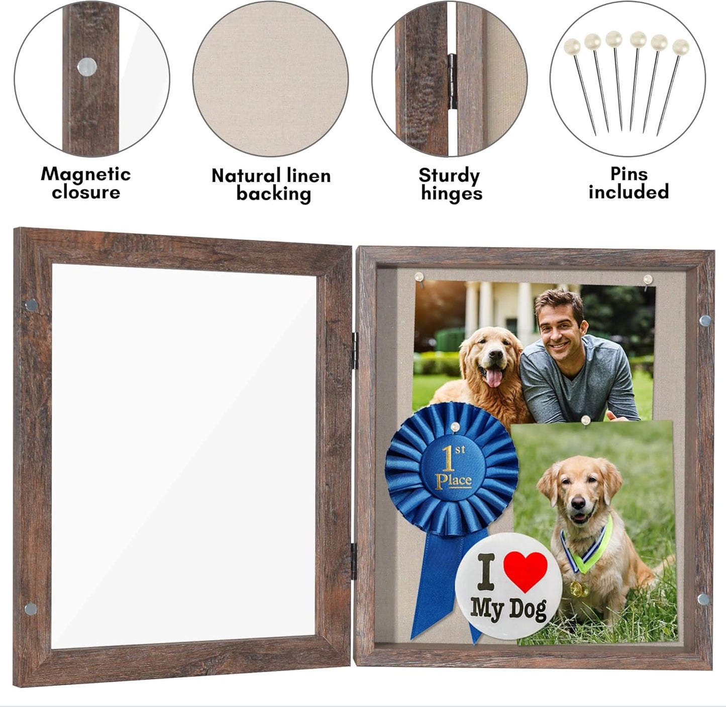 Americanflat Front Opening 11x14 Shadow Box Frame with Shatter-Resistant Glass - Silhouette Collection - Shadow Box Display Case for Tabletop and Wall Display - Black