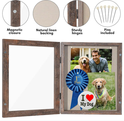 Americanflat Front Opening 11x14 Shadow Box Frame with Shatter-Resistant Glass - Silhouette Collection - Shadow Box Display Case for Tabletop and Wall Display - Black