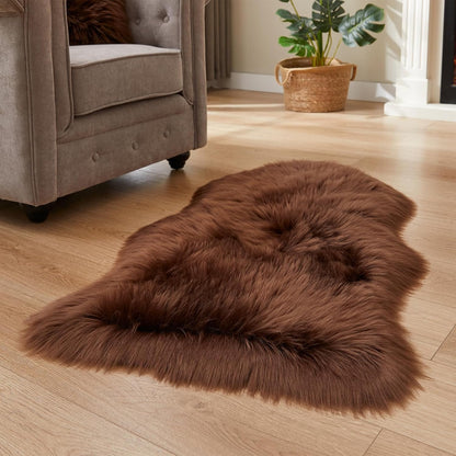 EasyJoy Ultra Soft Fluffy/Fuzzy Shaggy Area Rug Faux Fur Chair Cover Seat Pad for Bedroom Floor Sofa Living Room (2 x 6 ft Sheepskin, Beige)