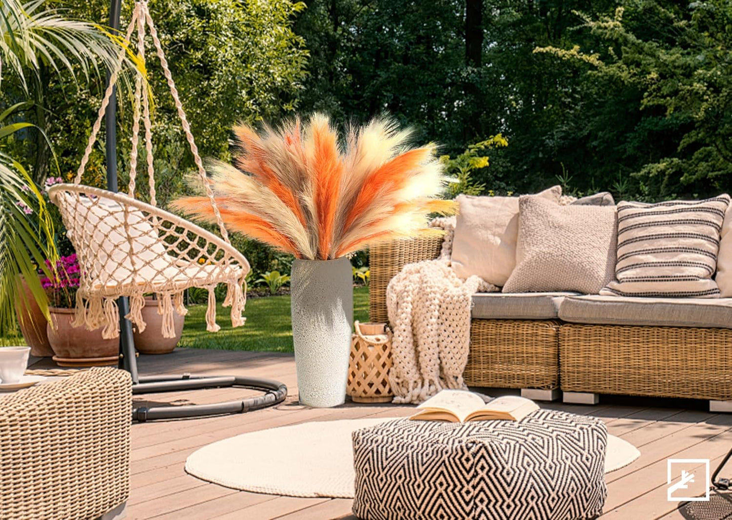 ZIFTY 7-Pcs 38"/3.1FT Faux Pampas Grass Large Tall Fluffy Artificial Fake Flower Bedroom Decor Boho Decor Bulrush Reed Grass for Vase Filler Farmhouse Home Wedding Decor (Beige Mixed)