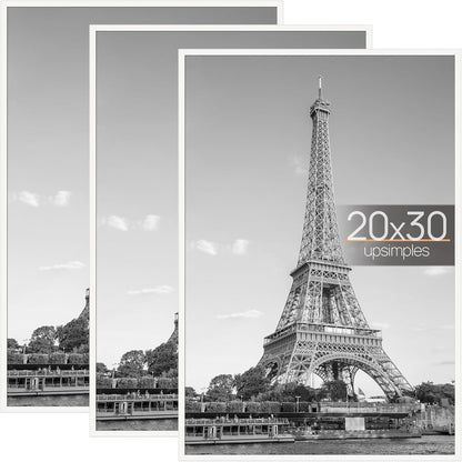 upsimples 18x24 Picture Frame Black 3 Pack, Scratch-Proof Poster Frames 18 x 24 for Photo Gallery - Slide-In Strips, Horizontal or Vertical Wall Mounting