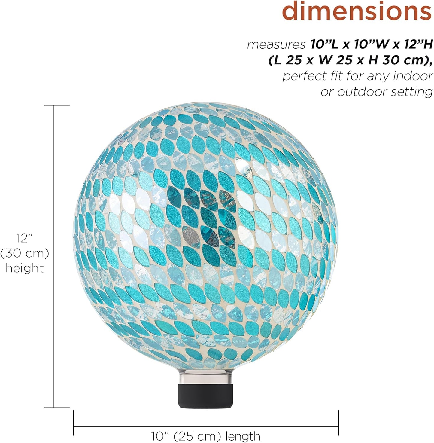 Alpine Corporation 10" Diameter Indoor/Outdoor Glass Mosaic Gazing Globe Yard Decoration, Purple Pearlized Petals Design
