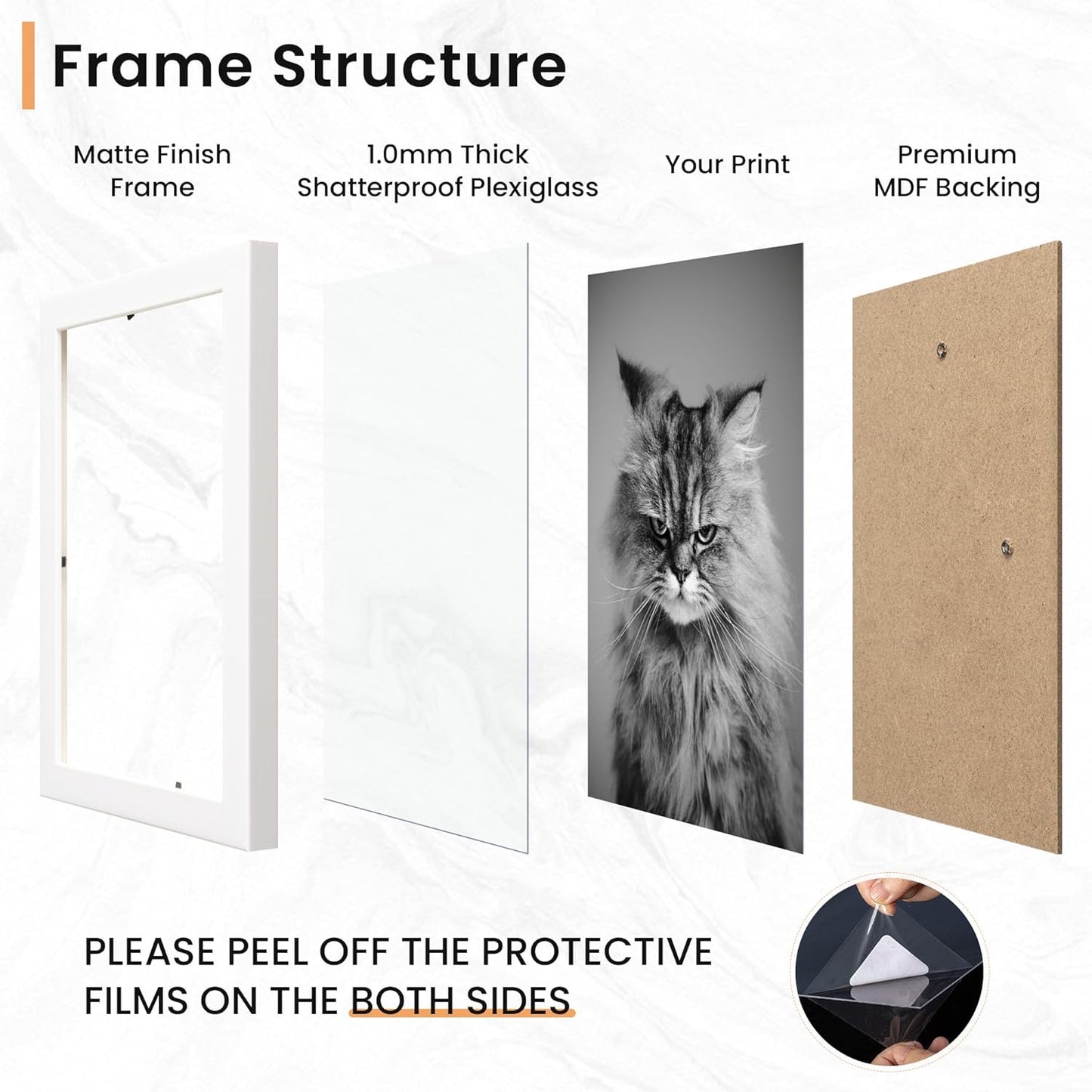 Venusmiles 15 Pack Picture Frames Collage Wall Decor, Gallery Frame Set for Wall Mounting or Tabletop Display, Multi Sizes Including 3pcs 8x10, 6pcs 5x7, 6pcs 4x6, Oak