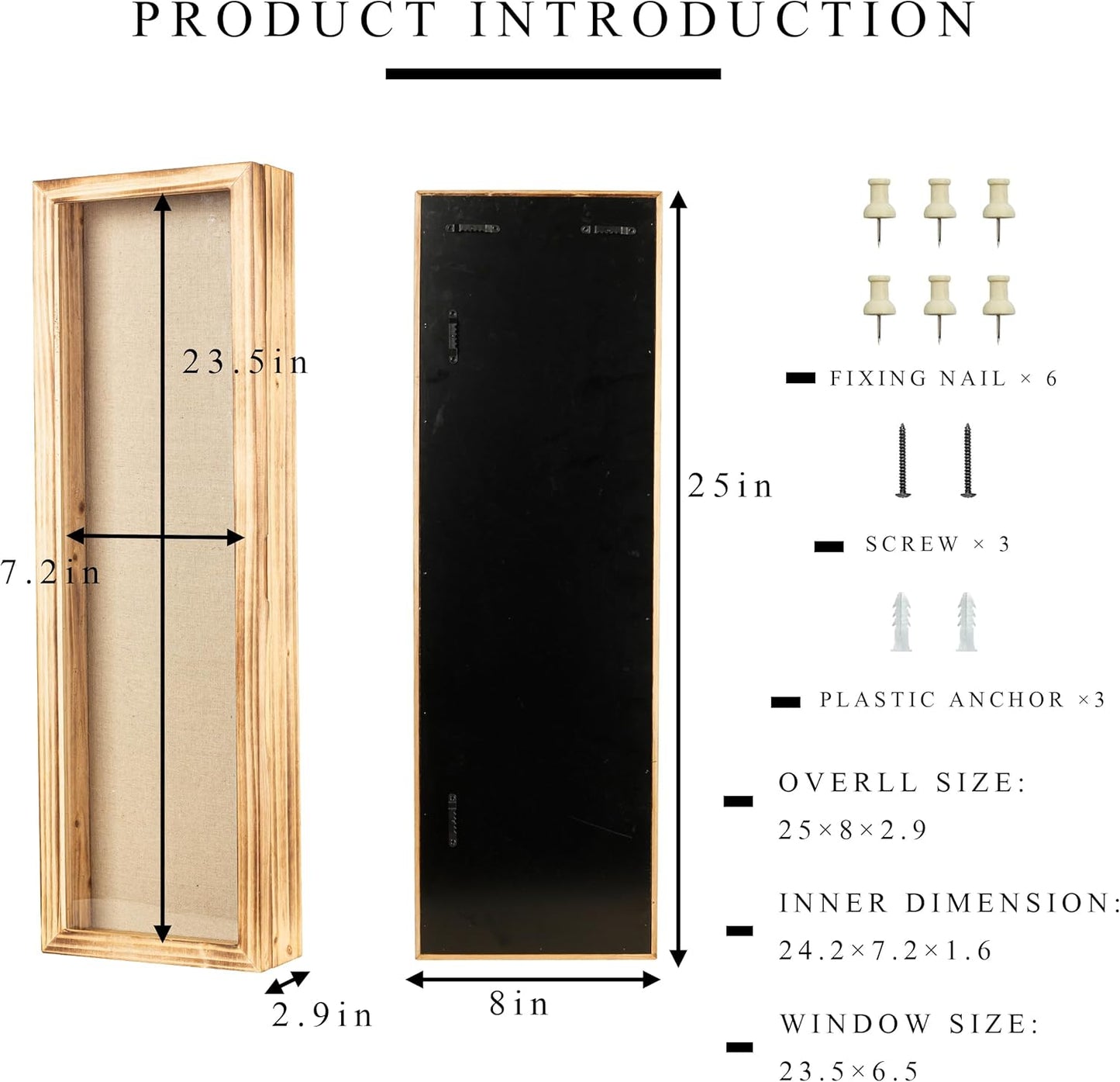 Freezing point Shadow Box Frame 8x8 Shadow Boxes Display Case with Linen Back Memorabilia Awards Medals Bouquet Photos Picture Badge Wedding Memory Box for Keepsakes Carbonized Small Pin Board