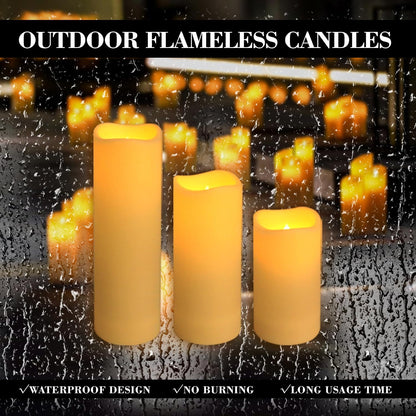 48- Pack of 3 Sizes of LED Flameless Candles.This Candle is Suitable for café, Fancy Restaurant, Bookstore and Other Scenes to Create a Relaxing and Romantic Atmosphere.