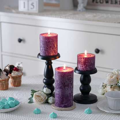 3x6 Inch Sage Green Pillar Candles Set of 3 - Unscented Spring, Long Clean Burning, Large Smokeless Dripless for Home Decor, Dinner Table, Bathroom, Rustic Decor