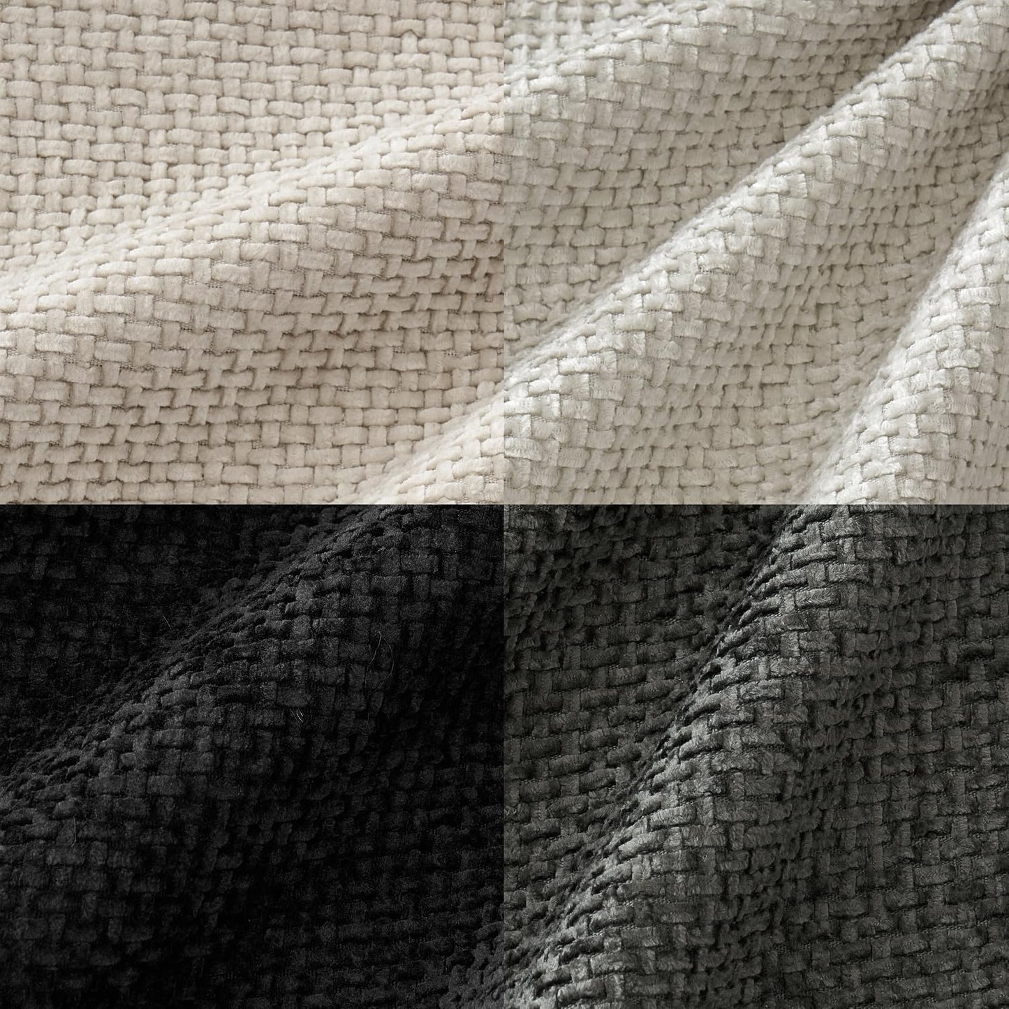 MIULEE Pack of 4 Couch Throw Pillow Covers 18x18 Inch Neutral Soft Decorative Chenille Pillow Covers Farmhouse Boho Cushion Covers for Mid Century Modern Spring Home Decor Sofa Bedroom Living Room