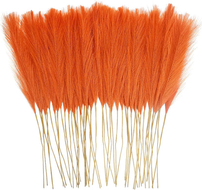 obbsie 50pcs Pink Faux Pampas Grass Decor, 21.6" Short Artificial Floral Branches Vase Filler Flower Arrangement for Home Wedding Boho Outdoor Decor