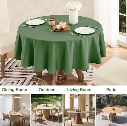 Veblandy Rectangle Tablecloth Waterproof Linen Textured Table Cloth Stain and Wrinkle Resistant Washable, Decorative Fabric Table Cover for Dining, Party and Camping (Sage Green, 52 * 70)