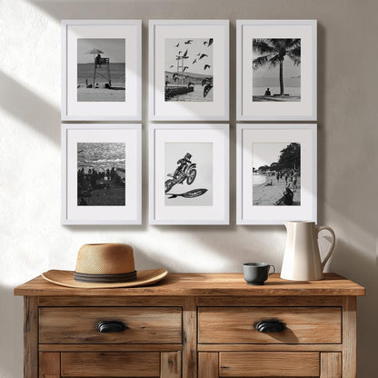 eletecpro 12x12 Picture Frames Set of 9 with Clear Acrylic Cover, Display 8x8 Photos with Mat or 12x12 Without, Classic and Sturdy Square Collage Gallery Wall Decor, Easy Wall Mount, Black