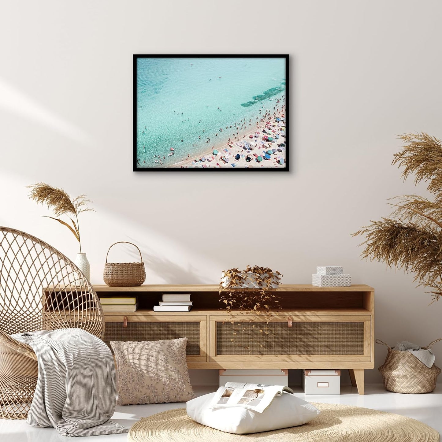Americanflat 24x36 Poster Frame with Polished Plexiglass - Streamline Collection - Thin Border Picture Frame for Wall Display - Hanging Hardware Included - Black - Colors D