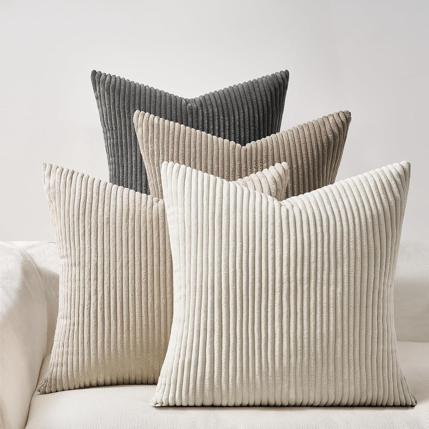Topfinel Decorative Throw Pillow Covers Cushion Cases, Set of 4 Soft Velvet Modern Double-Sided Designs, Mix and Match for Boho Farmhouse Fall Home Decor (18x18 inch, Orange/Teal)