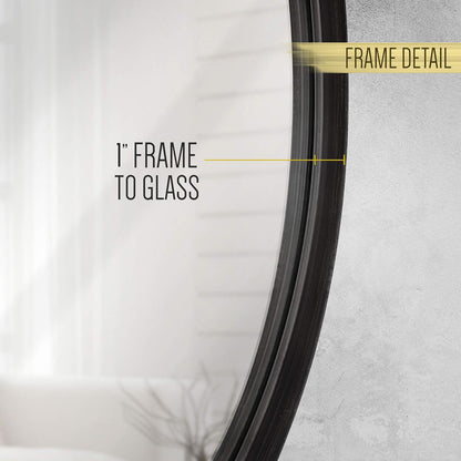 Gold Circle Wall Mirror 24 Inch Round Wall Mirror for Entryways, Washrooms, Living Rooms and More (Gold, 24")