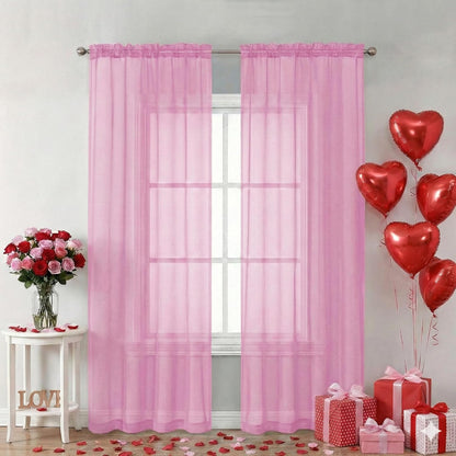 Chyhomenyc Sheer White Valances for Windows 2 Pack, Small Window Curtains for Living Room Bathroom Cafe Laundry Basement, Modern Top Dual Rod Pocket Voile Curtain, 42W x 14L inches, White - Colors A