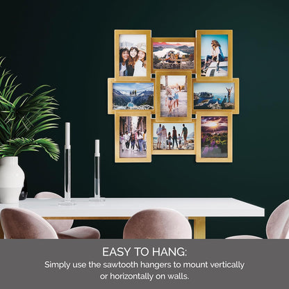 MELANNCO Collage Picture Frame for Wall, Holds 12 Photos - Six 4x6 and Six 6x4 Images, 18x23 Inch Black Plastic Frame, Hang Horizontal or Vertical, Gallery Wall Decor