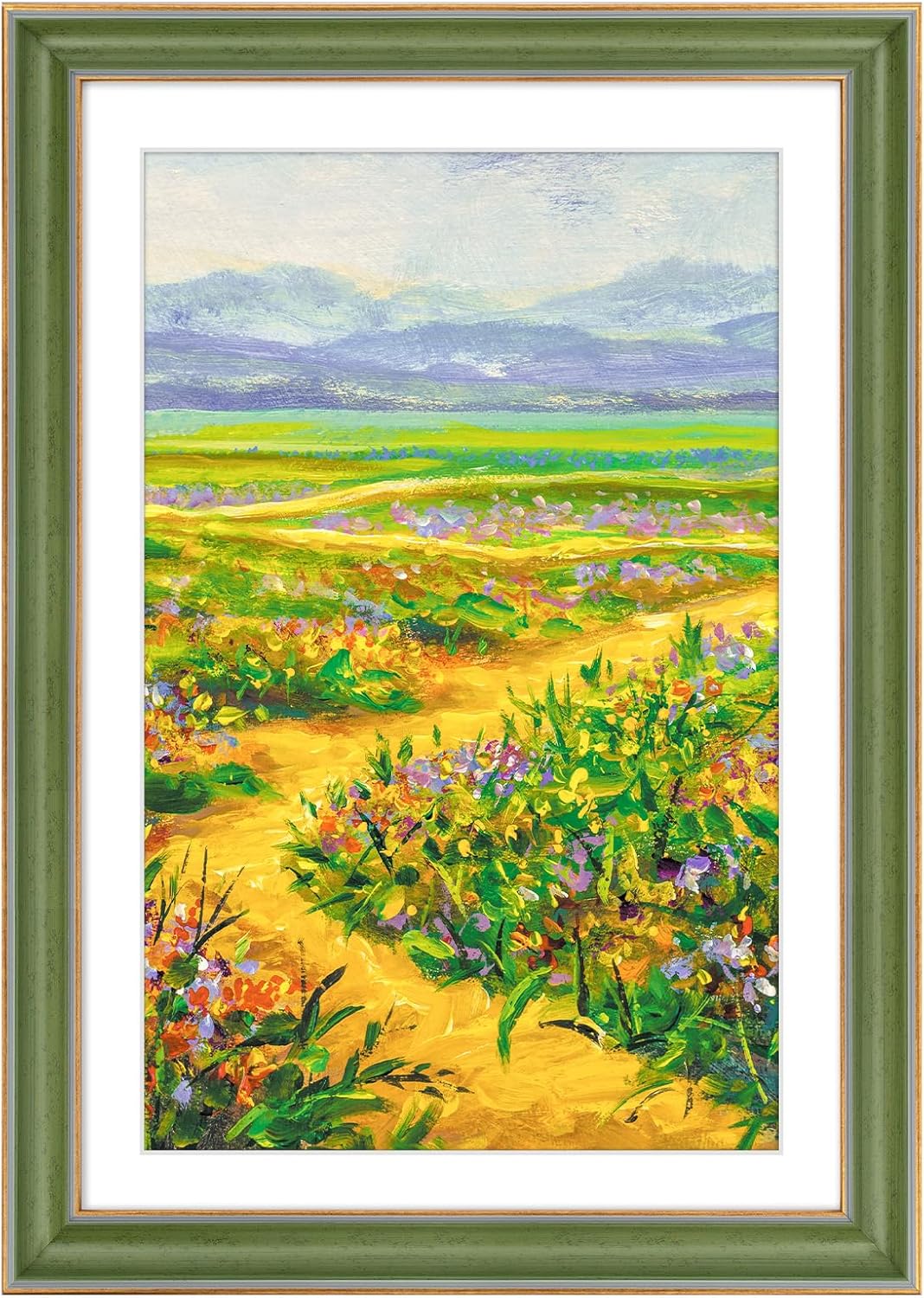 Golden State Art, 11x14 Photo Frame with Mat for Pictures 8x10 and Real Glass (Dark Gold Brown & Bronze Pewter Panel with White Color Mat, 1.25 Inch Frame Border)