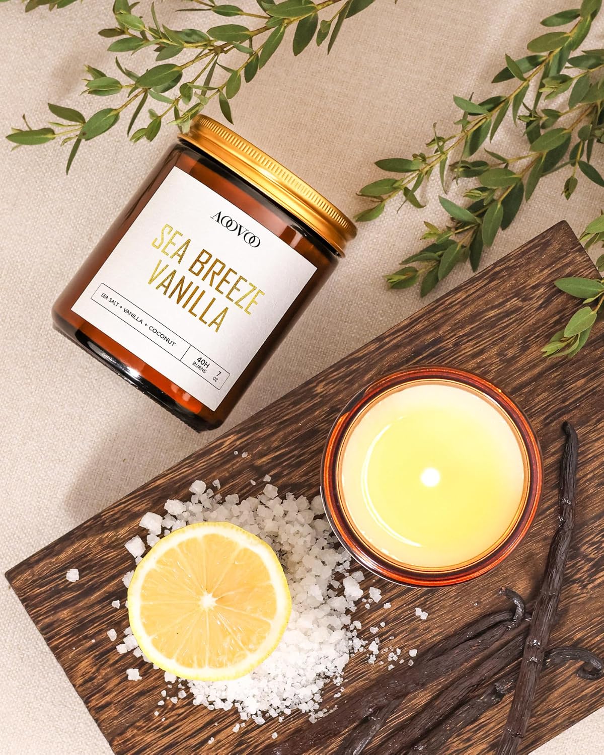 AOOVOO Scented Candles - 4PC Candle Set, 36 oz Soy Candles, Soy Candle for Home Scented, Lavender/Vanilla/Eucalyptus/Sage