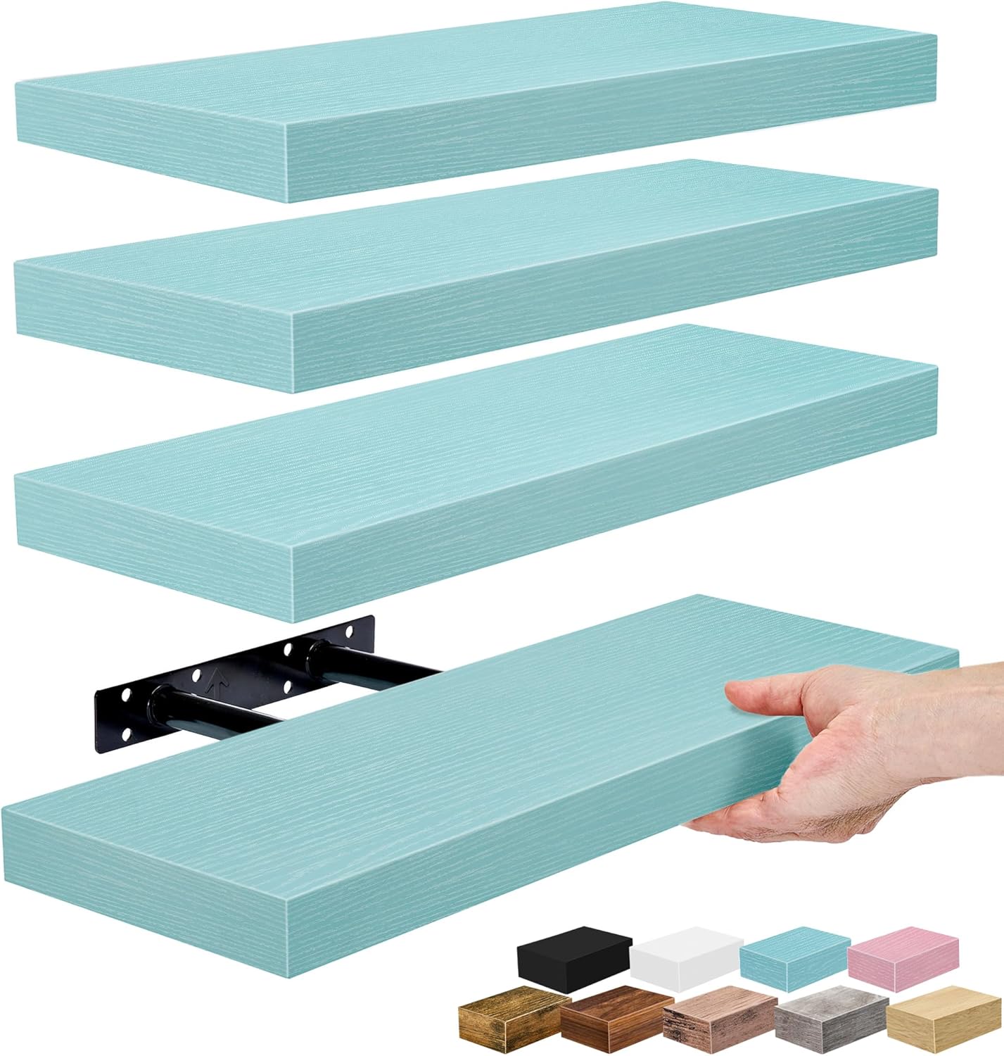 Sorbus Floating Shelves for Wall – 16 Inch Floating Shelf for Kitchen, Bedroom, Living Room, Bathroom, Home & Wall Decor - Mounted Bathroom Shelves with Invisible Brackets (Maple Wood, 2 Pack)