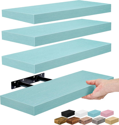 Sorbus Floating Shelves for Wall – 16 Inch Floating Shelf for Kitchen, Bedroom, Living Room, Bathroom, Home & Wall Decor - Mounted Bathroom Shelves with Invisible Brackets (Maple Wood, 2 Pack)