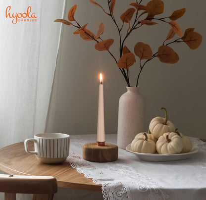 Hyoola Tall Taper Candles - 10 Inch Metallic Gold Unscented Dripless Taper Candles - 8 Hour Burn Time - 4 Pack
