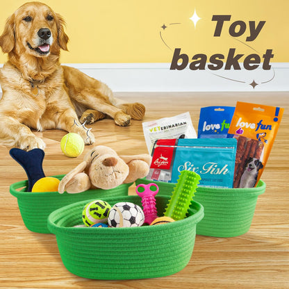 Pro Goleem Small Woven Basket with Gift Bags and Ribbons Durable Baskets for Mothers Day Gifts Empty Small Rope Basket for Storage 12"X 8" X 5" Baby Toy Baskets with Handles, White