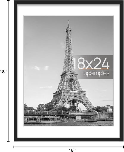 upsimples 8x10 Picture Frame, Display Pictures 5x7 with Mat or 8x10 Without Mat, Wall Hanging Photo Frame, Black, 1 Pack - Colors B