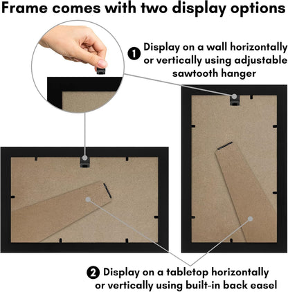 Americanflat 12x18 Poster Frame with Shatter-Resistant Glass - Signature Collection - Gallery-Style Frames Made of Engineered Wood - Photo Frame for Wall Display - Black - Colors C