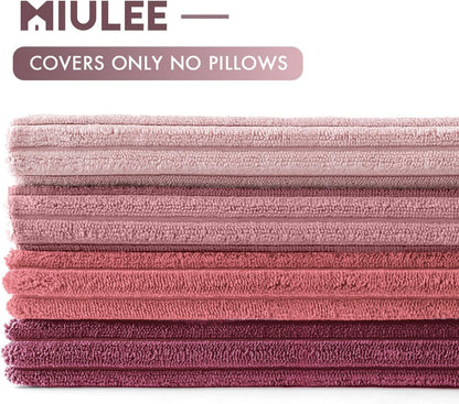 MIULEE Boho Farmhouse Sage Green Throw Pillow Covers 18x18 Inch Set of 4 Mordern Nordic Cushion Covers Soft Corduroy Spring Home Decor for Couch Bed Sofa Living Room Forest Green