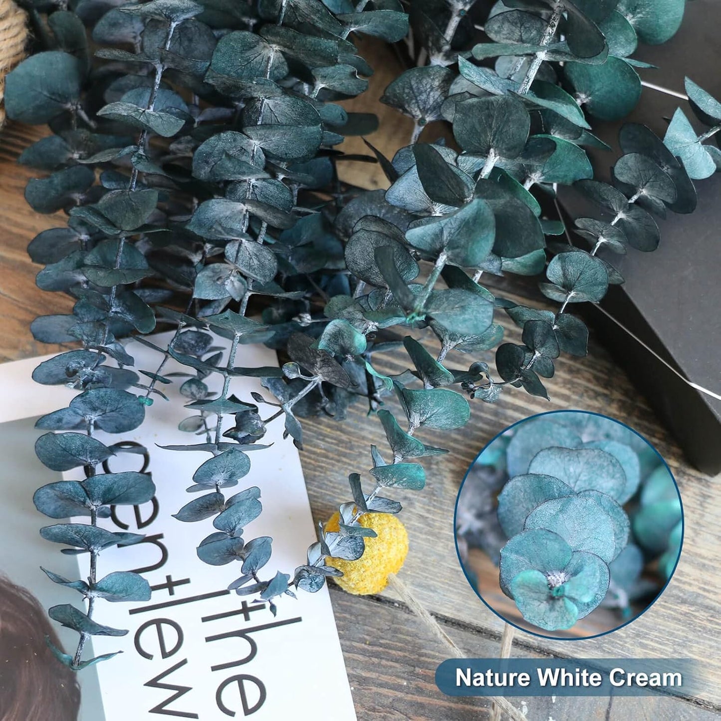 52 PCS Mix Dried Eucalyptus & Lavender Flowers Bundles for Shower, 17'' Natural Real Hanging Silver Dollar Eucalyptus Leaves Stems, Fragrance Fresh Plants Home Bathroom Decor (52pcs)