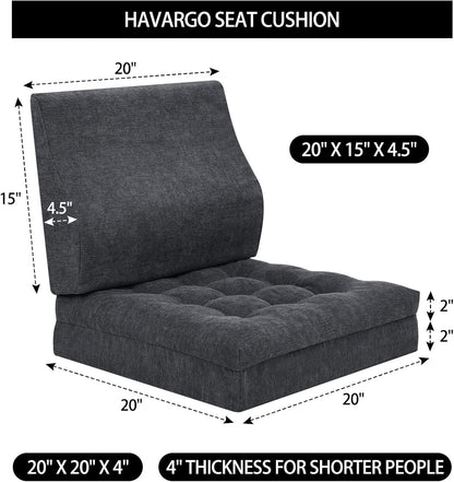 Recliner Cushions for Elderly, 20x20x5 Inch Thick Chair Cushion Patent Design Soft Tufted Dual Layer Booster Seat Cushions for Seniors Recliner Risers Taupe 1P