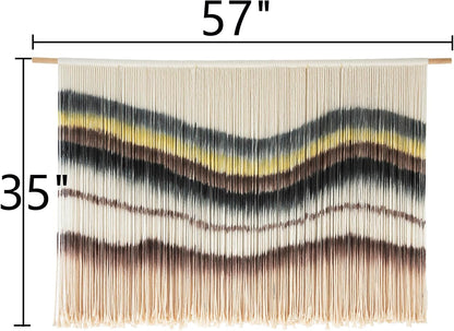 Flber Macrame Wall Hanging Macrame Wall Decor Large-Scale Tie-Dye Tapestry Living Home Room Wall Decor 57" Wx 35" L