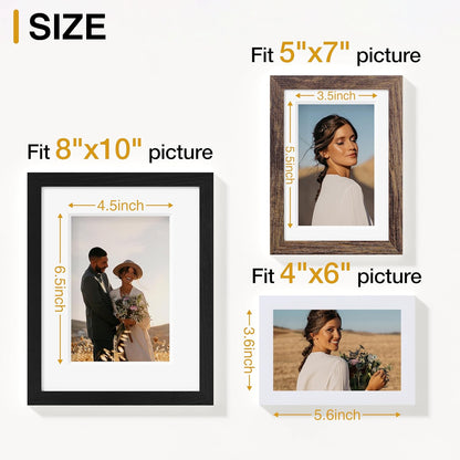 Vittanly 15 Pack Picture Frames Collage Wall Decor for Mounting or Tabletop Display, Gallery Frame Set for Family, Multi Sizes Including 3pcs 8x10, 6pcs 5x7, 6pcs 4x6, Black