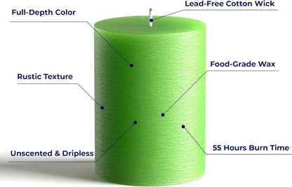 Melt Candle Pillar Candles, 3 Pack - Unscented Candles for Home, Church, Weddings, & More - 3" x 4", Ivory