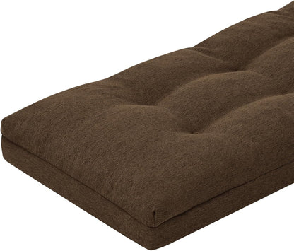 baibu 40 Inch Dual-Layer Patent Design Memory Foam Bench Cushion, Non-Slip Indoor Bench Cushion Standard Size Foam Pad with Machine Washable Cover (Dark Grey, 40x16x3in)