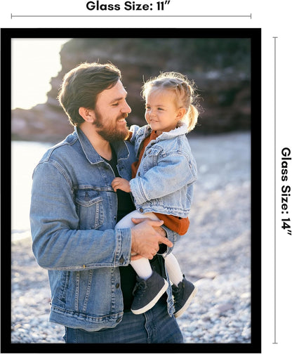 Americanflat 24x36 Poster Frame with Polished Plexiglass - Streamline Collection - Thin Border Picture Frame for Wall Display - Hanging Hardware Included - Black - Colors D