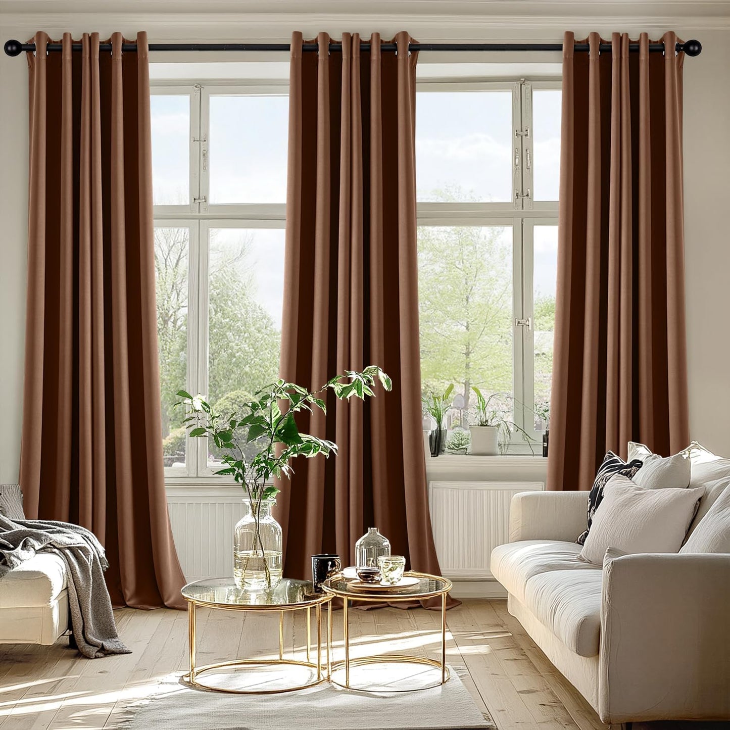 MIULEE Blackout Curtains for Bedroom Living Room 2 Panels, Thermal Insulated Room Darkening Drapes Grommet Noise Reducing Light Blocking Window Treatments 63 Inches Long 40x63 Inch Black - Colors A