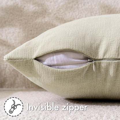 MIULEE Olive Green Couch Pillow Covers 18x18 Inch, Set of 2 Soft Chenille Decorative Square Throw Pillow Covers Farmhouse for Sofa Living Room Bed