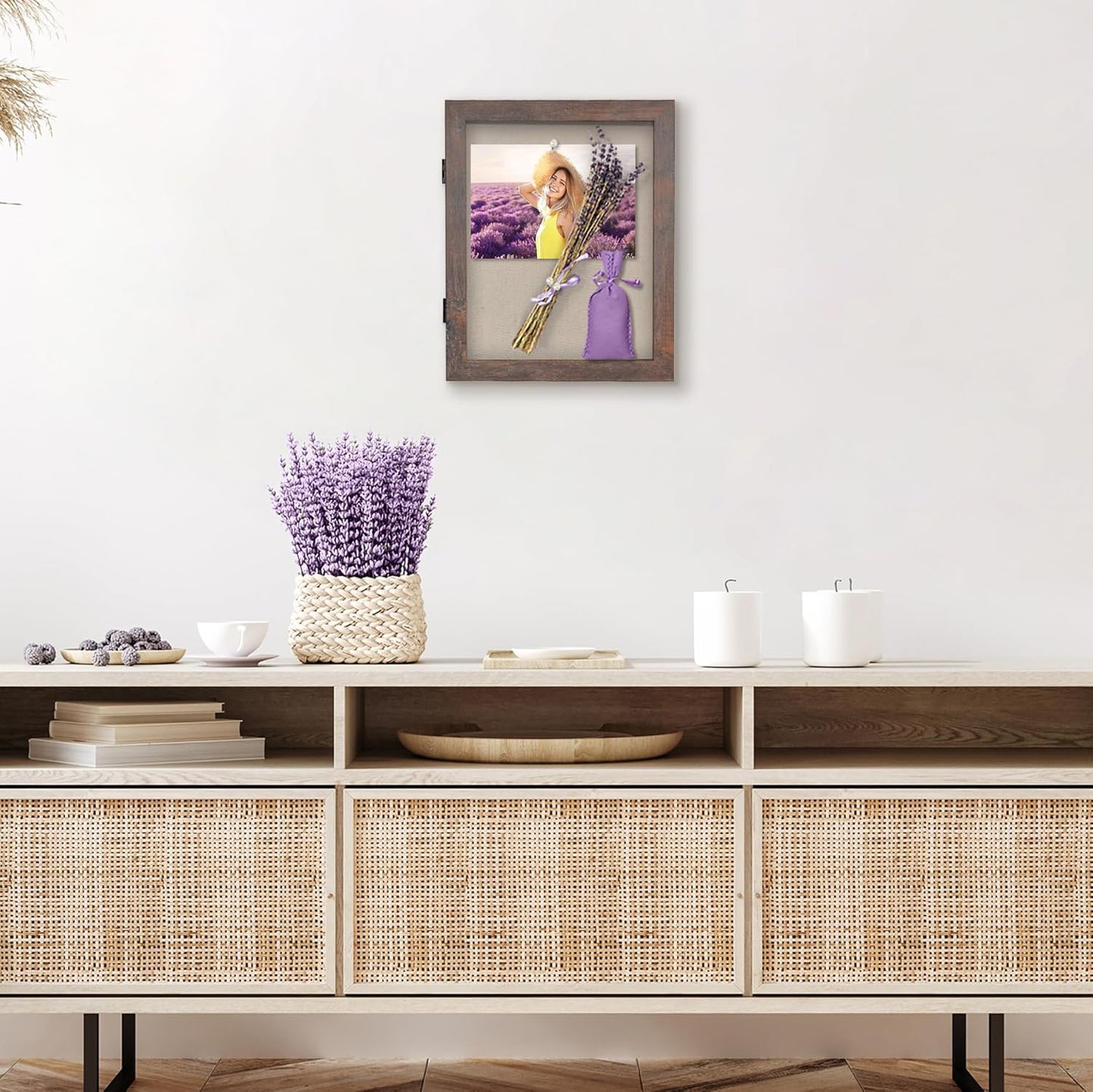 Americanflat Front Opening 11x14 Shadow Box Frame with Shatter-Resistant Glass - Silhouette Collection - Shadow Box Display Case for Tabletop and Wall Display - Black
