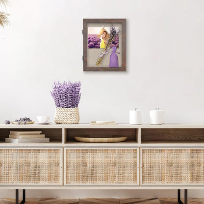 Americanflat Front Opening 11x14 Shadow Box Frame with Shatter-Resistant Glass - Silhouette Collection - Shadow Box Display Case for Tabletop and Wall Display - Black