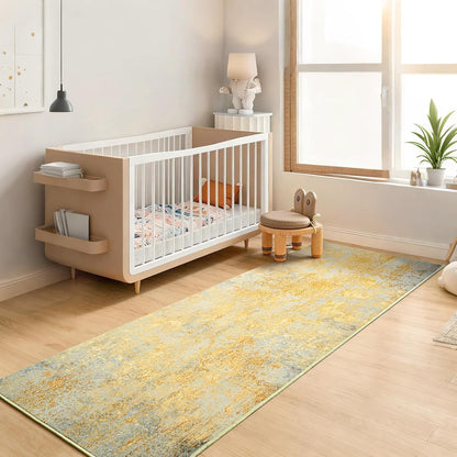Ompaa 2x6 Rug Runners for Hallways Kitchen Runner Rug Non Slip Washable Grey Long Runner Rugs with Rubber Backing Soft Abstract Carpet Runner for Hallways, Kitchen, Bedroom, Bathroom, Entryway - Colors A