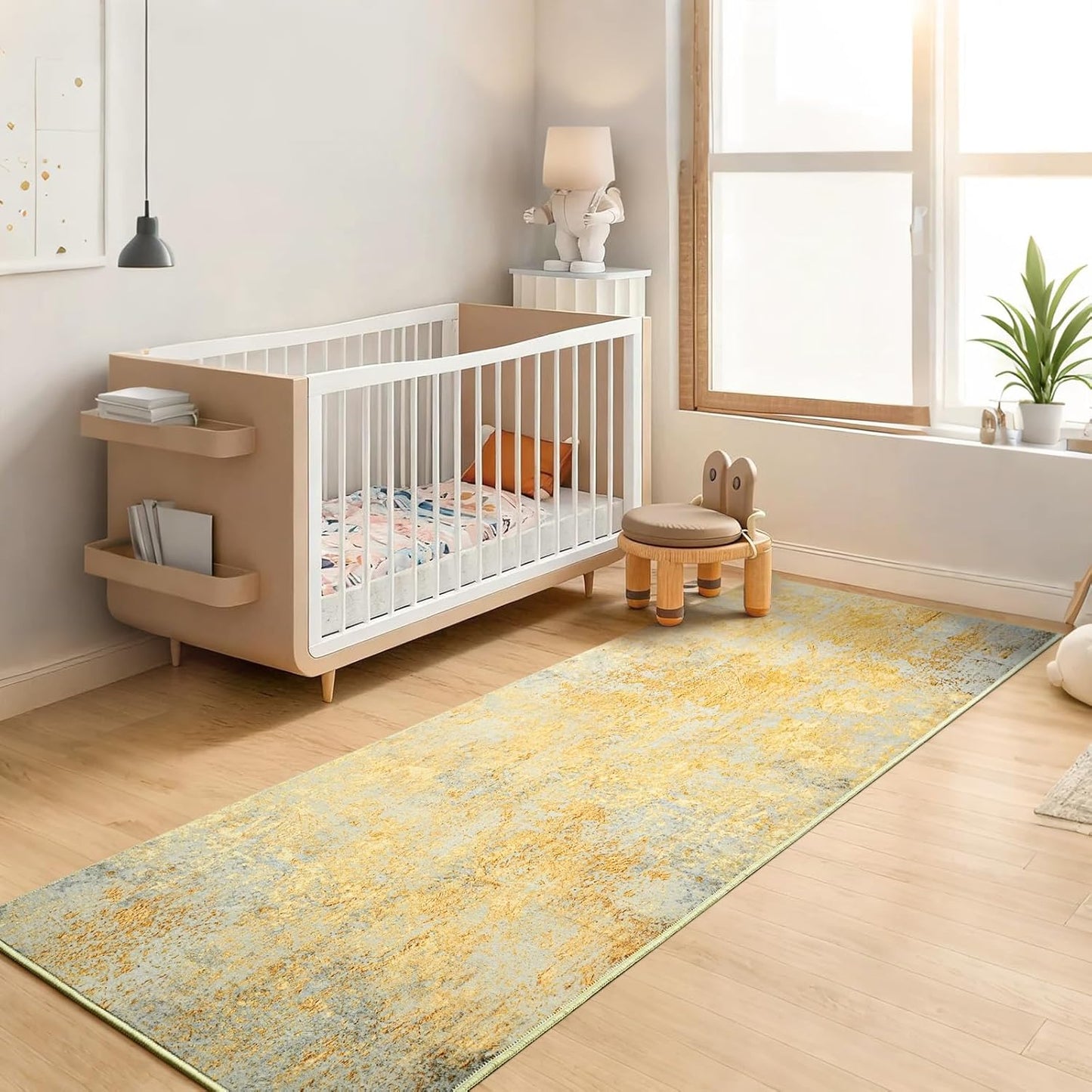 Ompaa 2x6 Rug Runners for Hallways Kitchen Runner Rug Non Slip Washable Grey Long Runner Rugs with Rubber Backing Soft Abstract Carpet Runner for Hallways, Kitchen, Bedroom, Bathroom, Entryway - Colors B