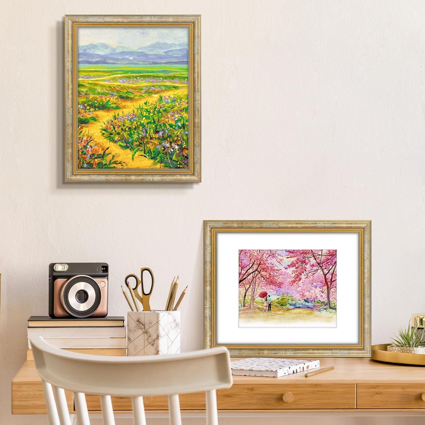 Golden State Art,11x14 Ornate Picture Frame for 8x10 Photo with Mat or 11 x 14 Prints without Mat,Real Glass Wall Display(Color:Green Gold)