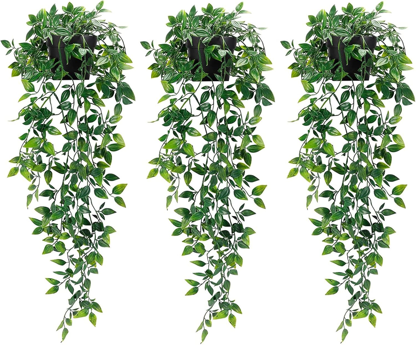 Whonline Fake Hanging Plants, Artificial Small Potted Plants for Indoor Outdoor Aesthetic Office Living Room Shelf Decor (1 Pack)