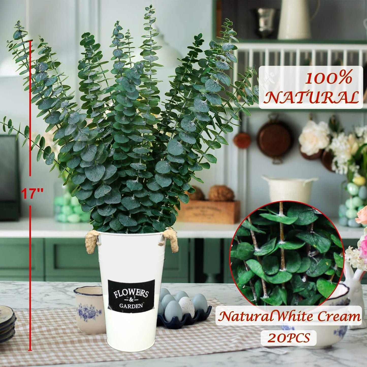 30 Pcs Dried Preserved Eucalyptus Stems Shower Bundle, 9oz 17" 100% Natural Fresh Eucalyptus Plant, Real Eucalyptus Leaves Branches for Shower Vase Filler, Dried Flowers Arrangement Home Decor