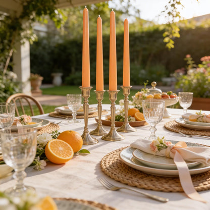 Viyffo Taper Candles, 10 Inch, 4 Pack, Olive Glow – Unscented, Dripless & Smokeless Design, Up to 8 Hour Burn – Long Tall Taper Candlesticks for Wedding, Dinner & Home Decor