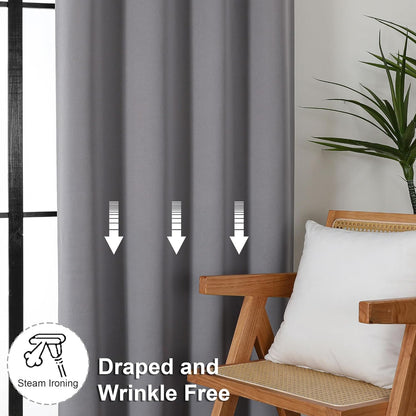 Simplebrand Ava Sage Green Blackout Curtains for Bedroom 63 Inch Length 2 Panels Set, Solid Thermal Insulated Energy Saving Rod Pocket Window Treatment Curtains Blackout Drapes, W40 x L63 Inch, Sage - Colors B