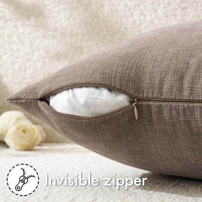 MIULEE Olive Green Couch Pillow Covers 18x18 Inch, Set of 2 Soft Chenille Decorative Square Throw Pillow Covers Farmhouse for Sofa Living Room Bed